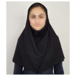 مقنعه کرپ مشکی قد 90 و 100 - Image 2
